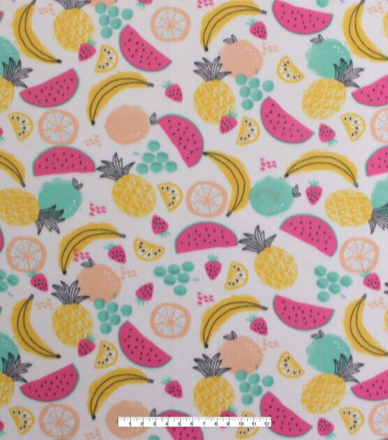 Summer Fruit Blizzard Fleece Fabric, , hi-res, image 2
