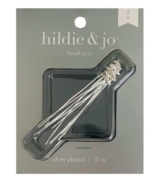 2" Silver Plated Metal Flower Head Pins 10pk by hildie & jo