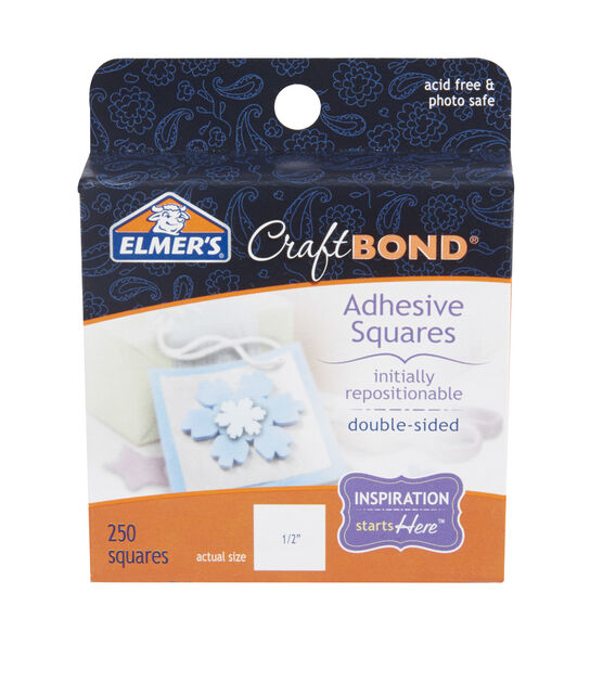 Elmer's Adhesive Squares .50"X.50" Initially Repositionable 250 Pkg