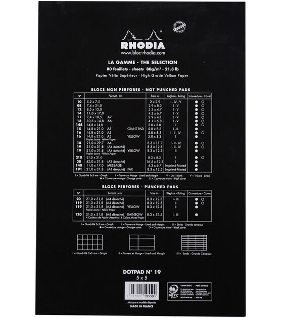 Rhodia Dot Pad 8.25"X12.5" Black