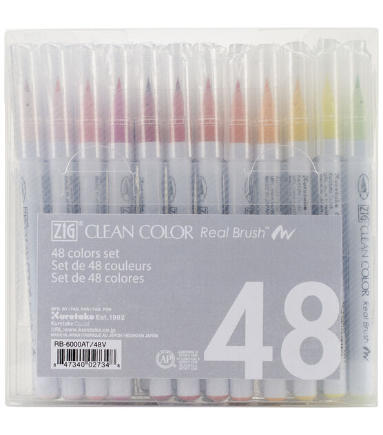 Zig 48pcs Clean Color Real Brush Markers