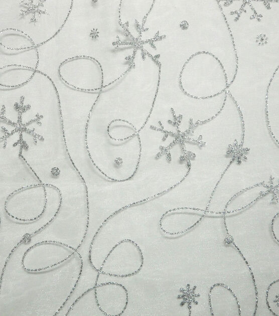 Glitterbug Organza Fabric  Glitter Snowstorm