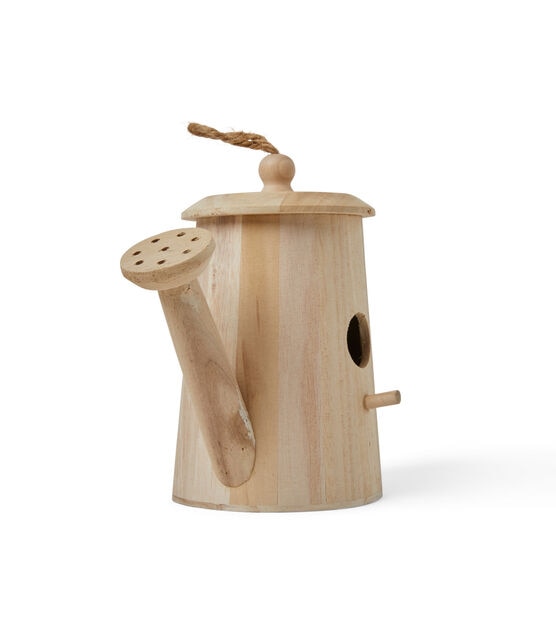 10" Unfinished Wood Watering Can Birdhouse by Park Lane, , hi-res, image 3