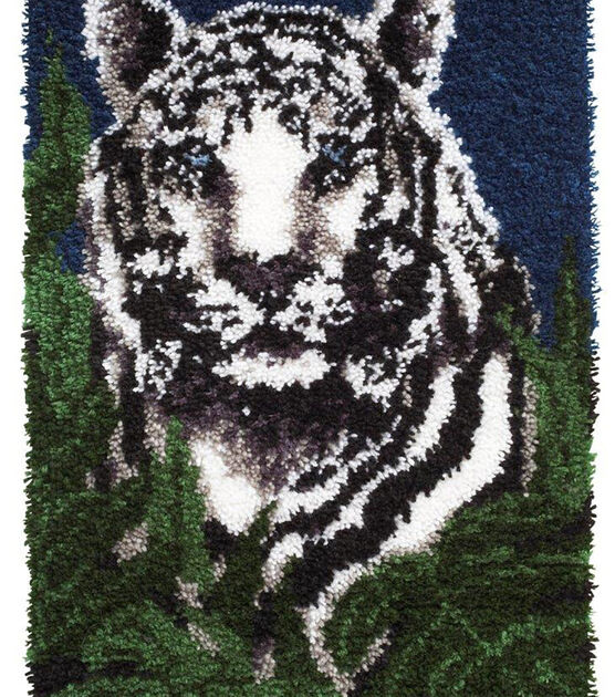 Wonderart Latch Hook Kit 24"X34" White Tiger, , hi-res, image 4
