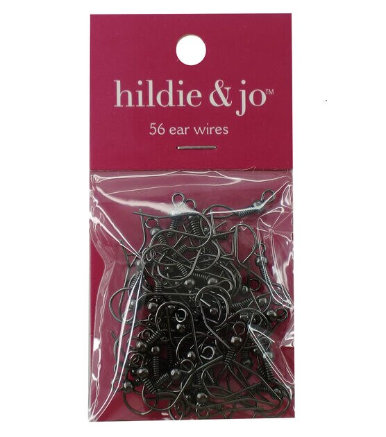 20mm Black Nickel Fish Hook Ear Wires 56pk by hildie & jo