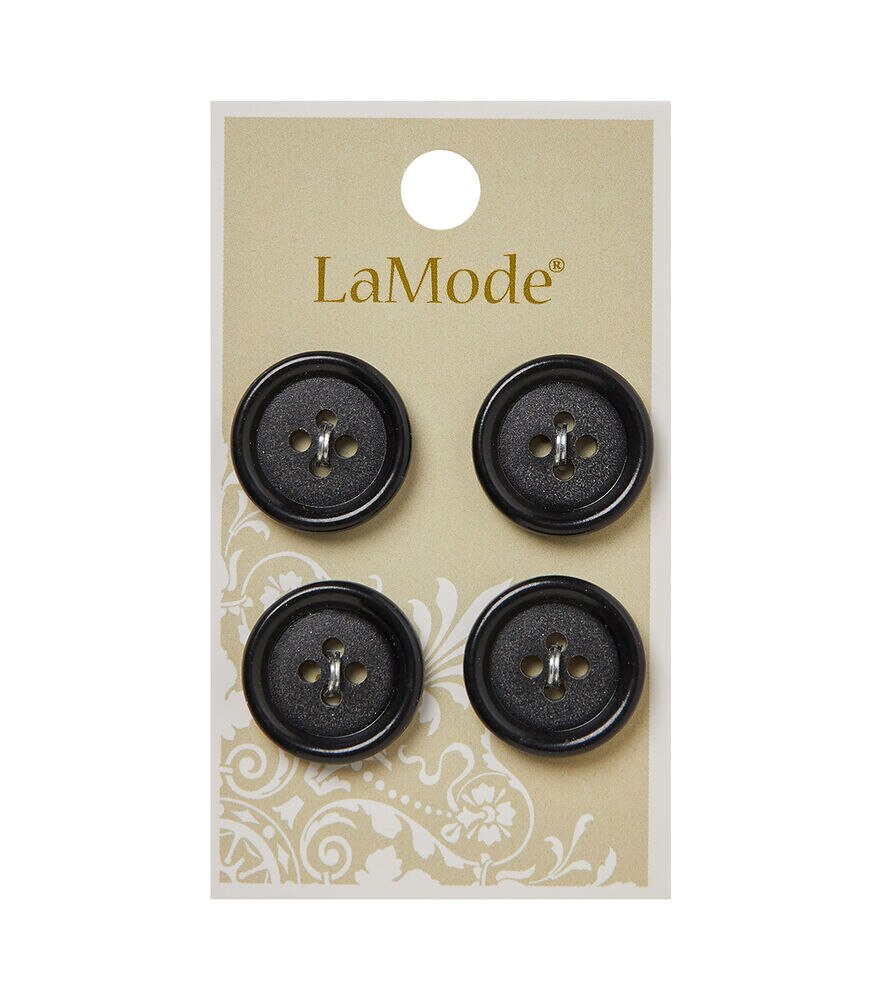 La Mode 3/4" Round 4 Hole Buttons 4pk, Buttons 2002, swatch