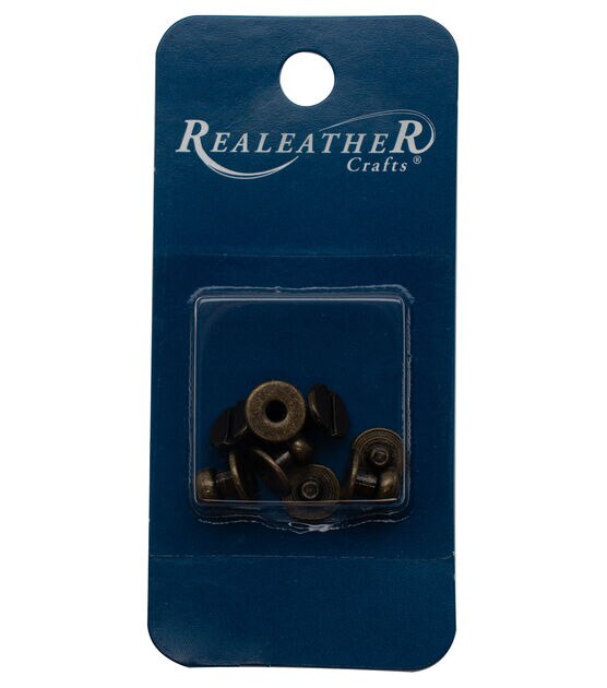 Realeather Crafts Button Studs Antique Brass