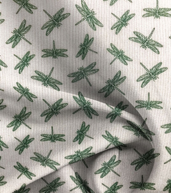 White & Green Dragonfly Icons Mesh Apparel Fabric, , hi-res, image 2