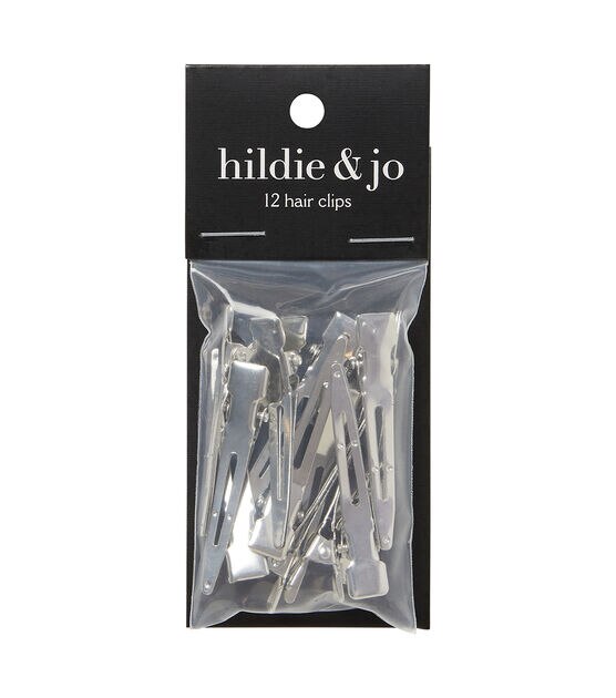 2" Nickel Plated Hair Clips 12pk by hildie & jo