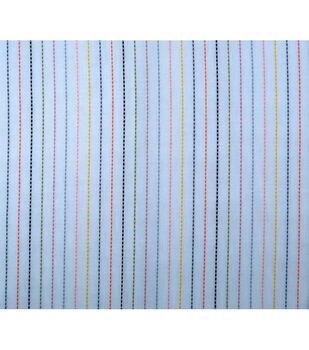 Tan Stripe Cotton Poplin Fabric