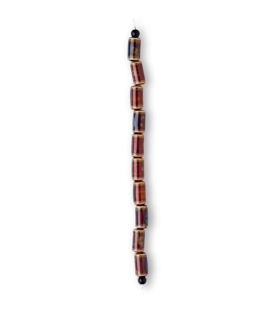 Brown Tubular Ceramic Strung Beads by hildie & jo, , hi-res, image 2