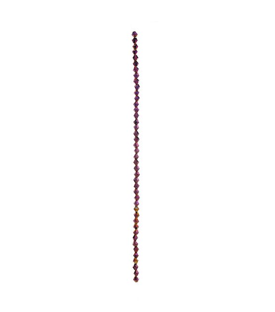 7" x 4mm Metallic Purple Bicone Glass Bead Strand by hildie & jo, , hi-res, image 2