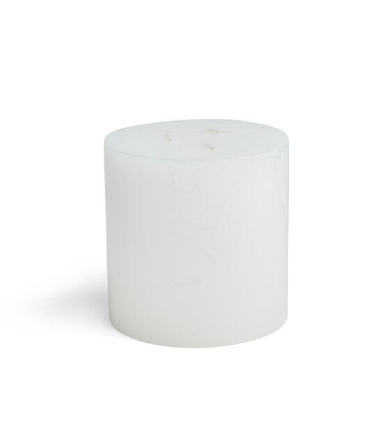 5" x 5" White 3 Wick Unscented Pillar Candle by Hudson 43