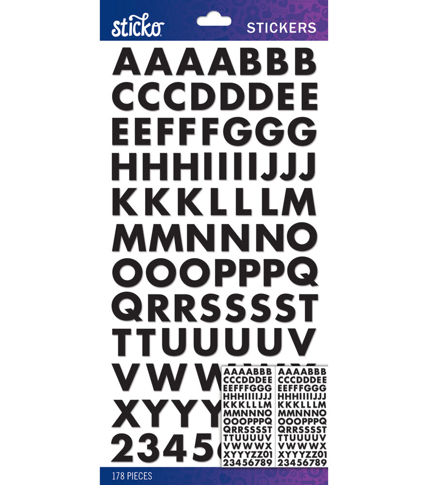 Sticko Alphabet Futura Bold Stickers Small White