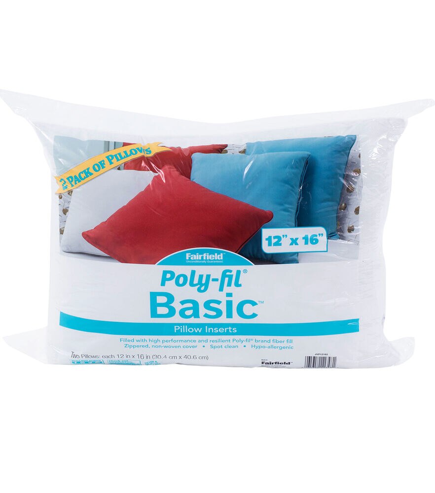 Poly Fil Basic 2PK Pillow Inserts, 12 X 16, swatch