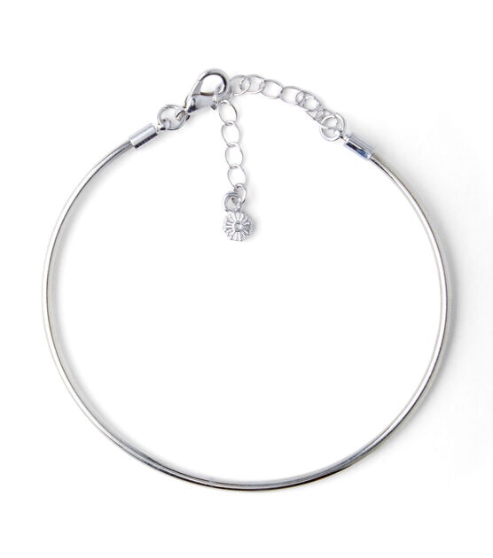 7" Silver Bangle Bracelet by hildie & jo, , hi-res, image 2