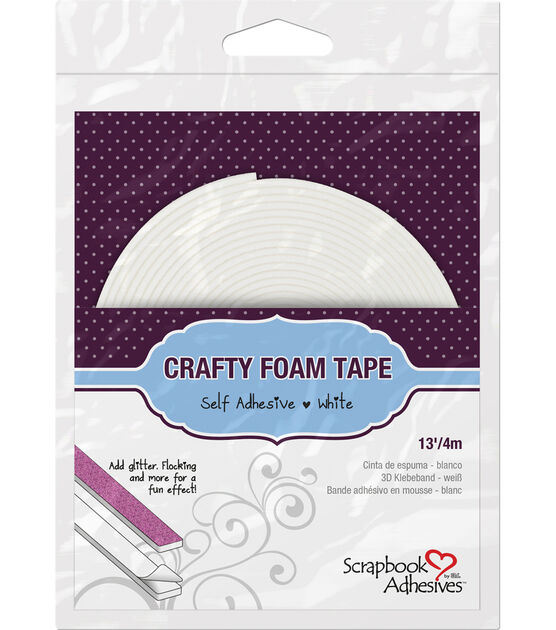 Scrapbook Adhesives Crafty Foam Tape Roll White, .3"X13'