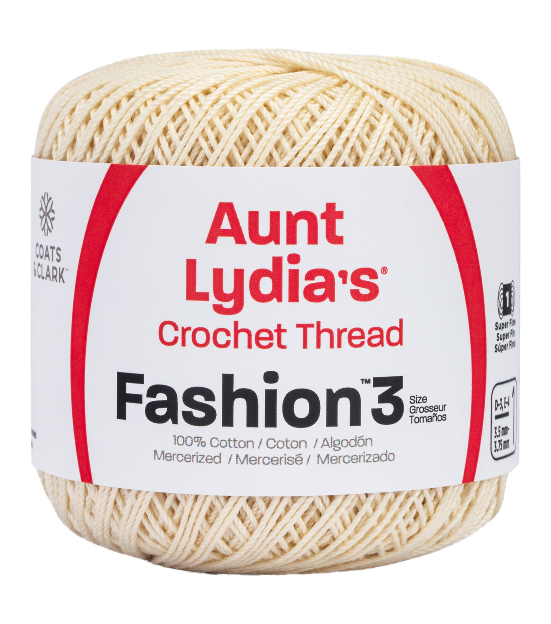 Aunt Lydia's Fashion Cotton Crochet Thread, Bridal White, hi-res