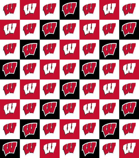 University of Wisconsin Badgers Cotton Fabric Collegiate Checks