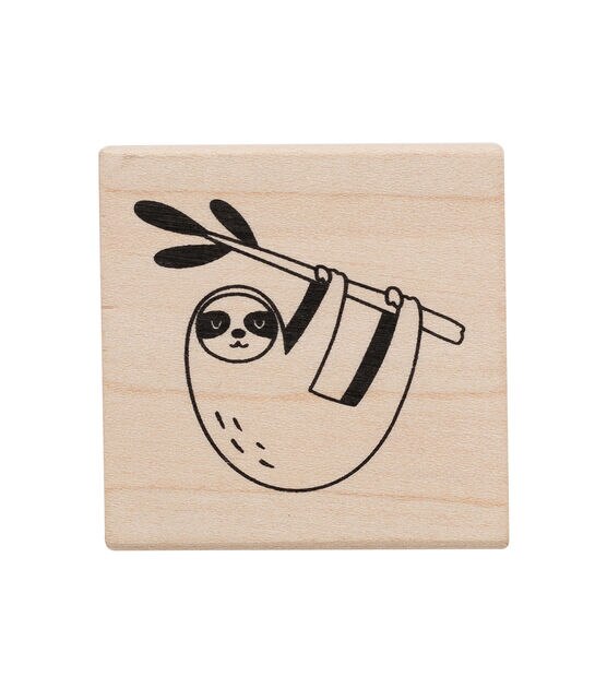 American Crafts Wooden Stamp Sloth