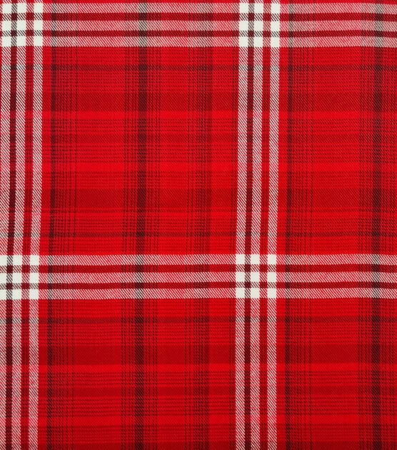 Red Box Brushed Plaid Polyester Flannel Fabric