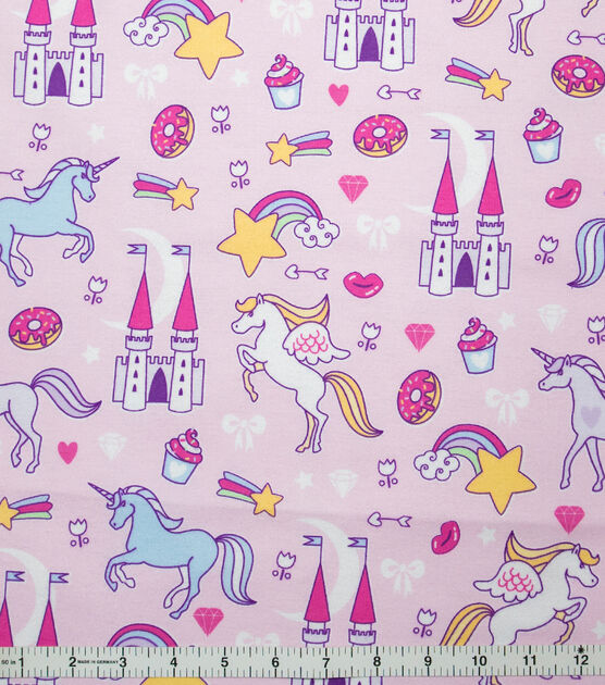 Unicorn Castle on Pink Super Snuggle Flannel Fabric