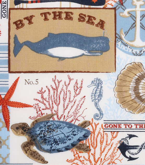 Novelty Cotton Fabric  By The Sea Patch
