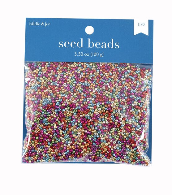3.5oz Multicolor Metallic Glass Seed Beads by hildie & jo