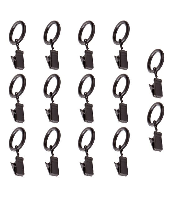Kenney 1/2" Clip Rings Set of 14 Black, , hi-res, image 2