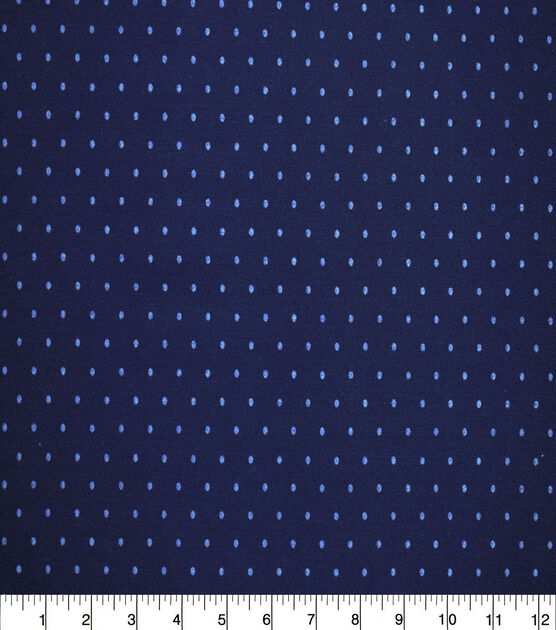 Light Blue Pin Dots on Navy Quilt Cotton Fabric by Quilter's Showcase