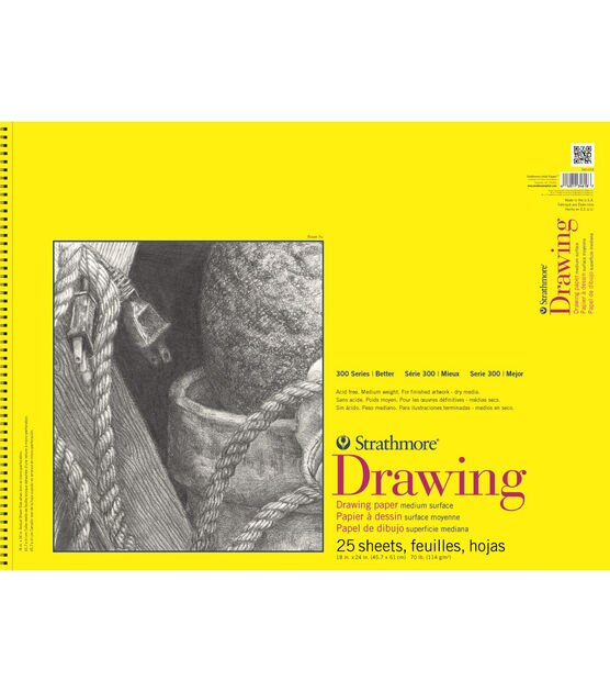 Strathmore 300 Series 25 sheet 18''x24'' Wire Bound Drawing Paper Pad