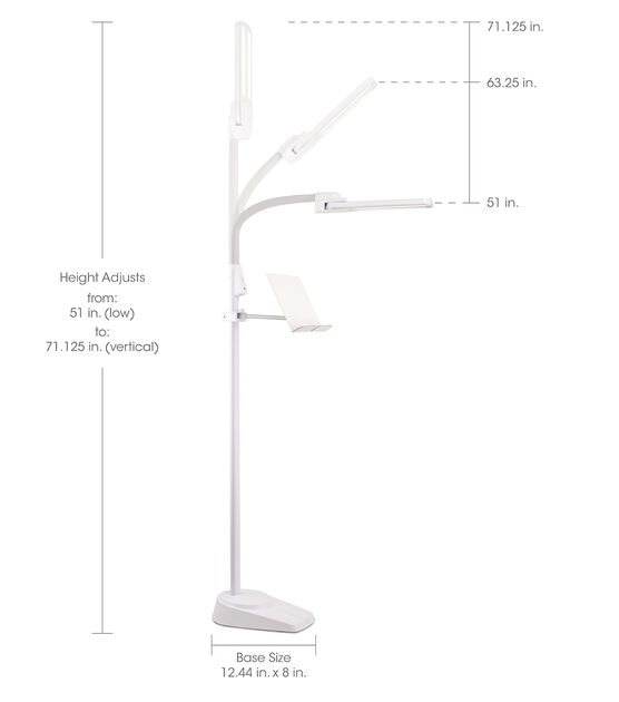 OttLite 62" Dual Shade Adjustable LED Floor Lamp With USB, , hi-res, image 6