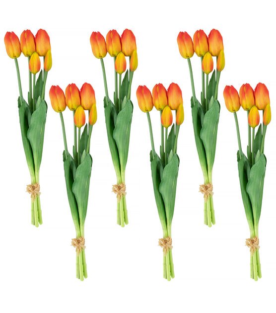 Northlight 18" Red & Yellow Tulip Stems 6ct