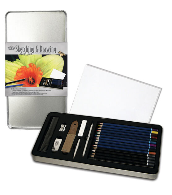Deluxe Sketching Art Kit With Tin 14''x7'', , hi-res, image 3