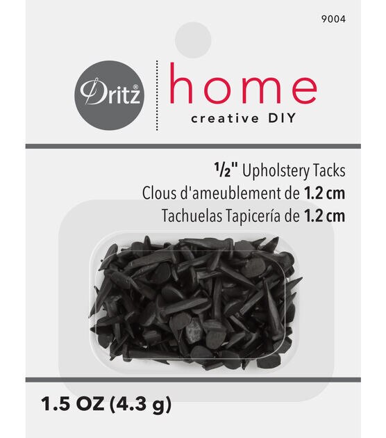 Dritz Home 1/2" Upholstery Tacks, 1-1/2 oz., Black
