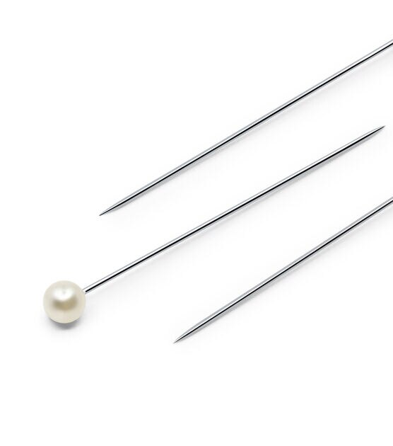 Dritz 1-1/2" Long Pearlized Pins, White, 100 pc, , hi-res, image 2
