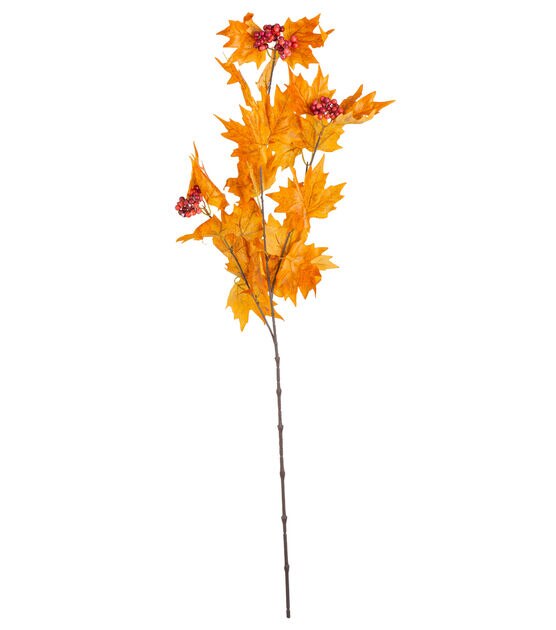 39.5'' Orange Maple Leaf Branch by Bloom Room