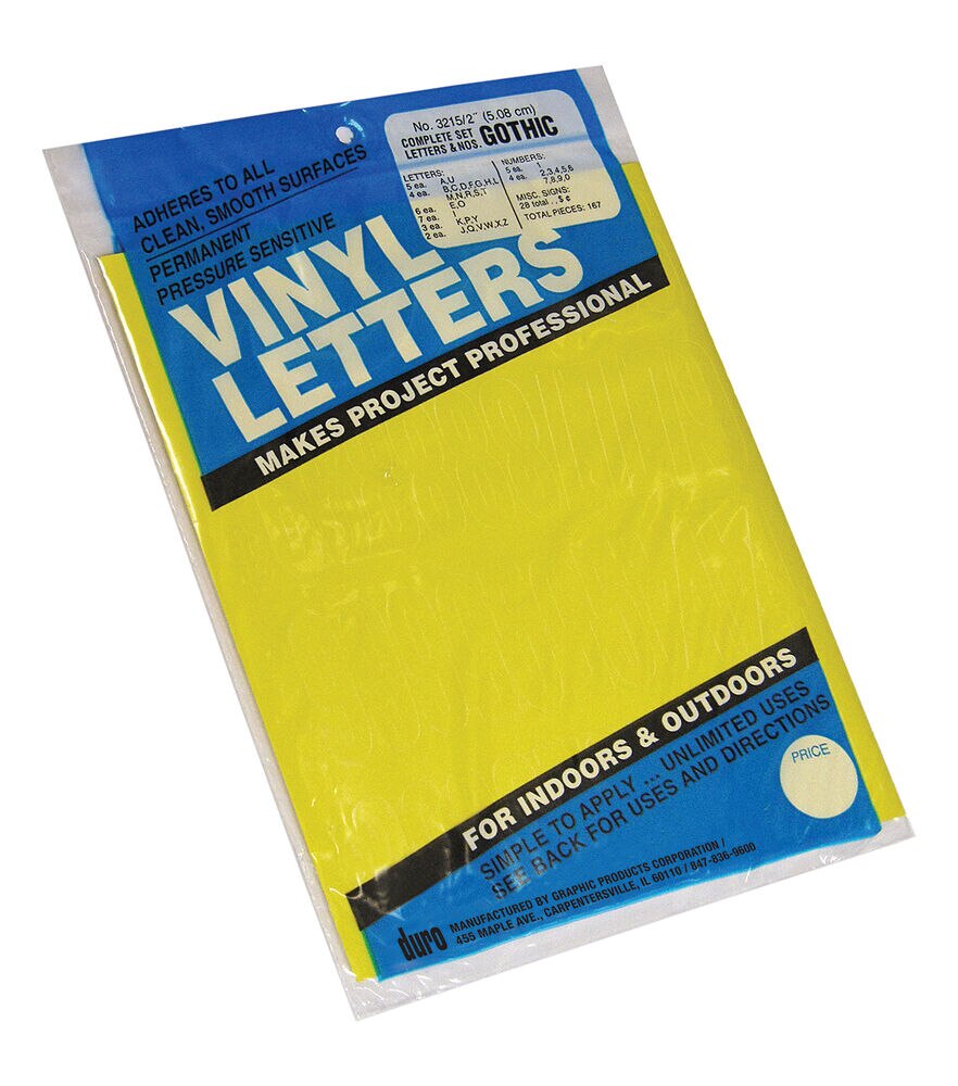 Permanent Adhesive Vinyl Letters 4'' 95 Pkg White