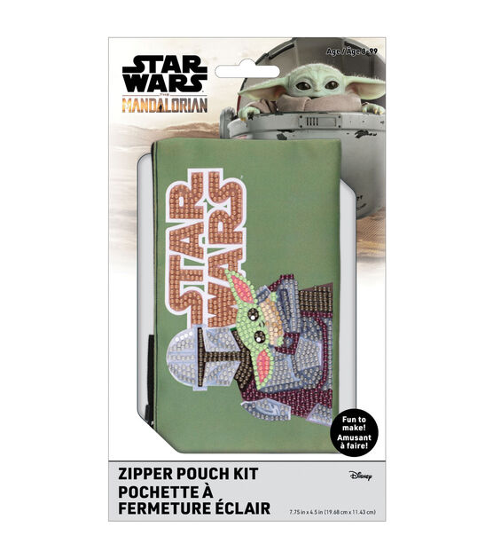 Camelot Dotz 4.5" x 8" Star Wars Grogu & Mando Zipper Pouch Kit, , hi-res, image 3