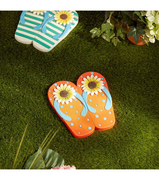 Zingz & Thingz Sunflower Dot Flip Flop Stepping Stone, , hi-res, image 4
