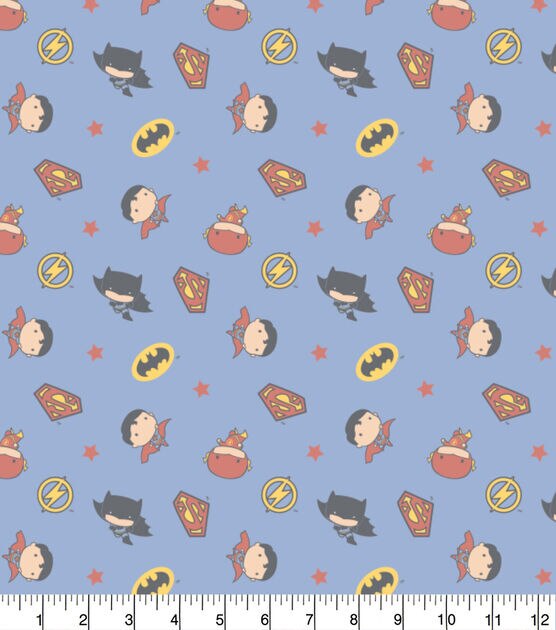 DC Comics Cotton Fabric Boy Heroes Toss