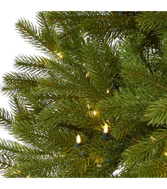 Nearly Natural 6' White Pre Lit Cambridge Spruce Flatback Christmas Tree, , hi-res, image 3