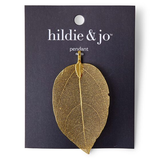 Gold Metal Leaf Pendant by hildie & jo