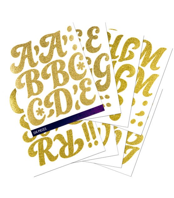 Rhinestone Letter Stickers - Gold - Party Time, Inc.