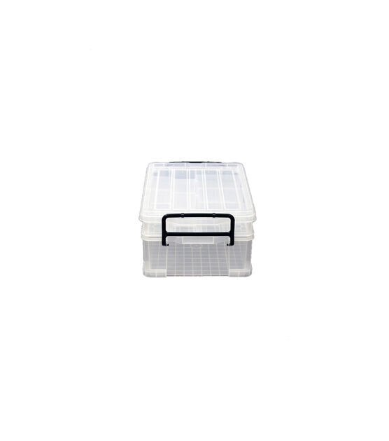 17" x 12" Stackable Durable Plastic Storage Bin With Lid by Top Notch, , hi-res, image 2