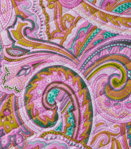 Fabric Traditions Pink & Green Paisleys Double Faced Quilt Fabric