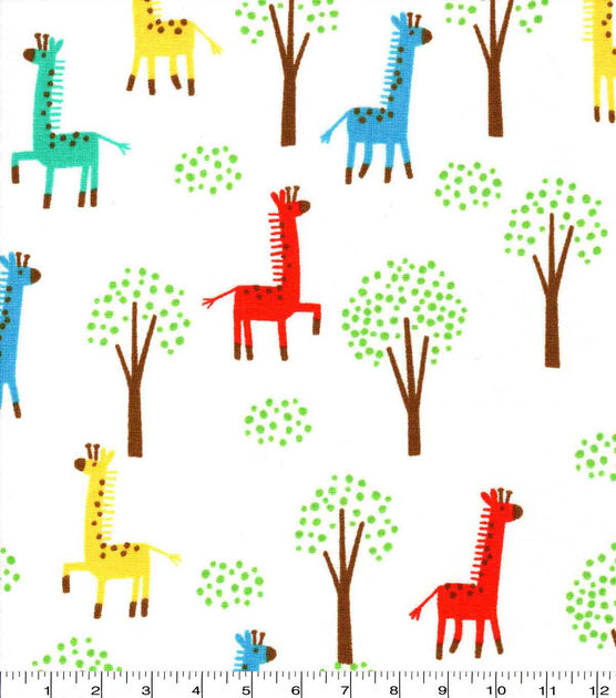 Young Giraffes Novelty Cotton Fabric, , hi-res, image 2