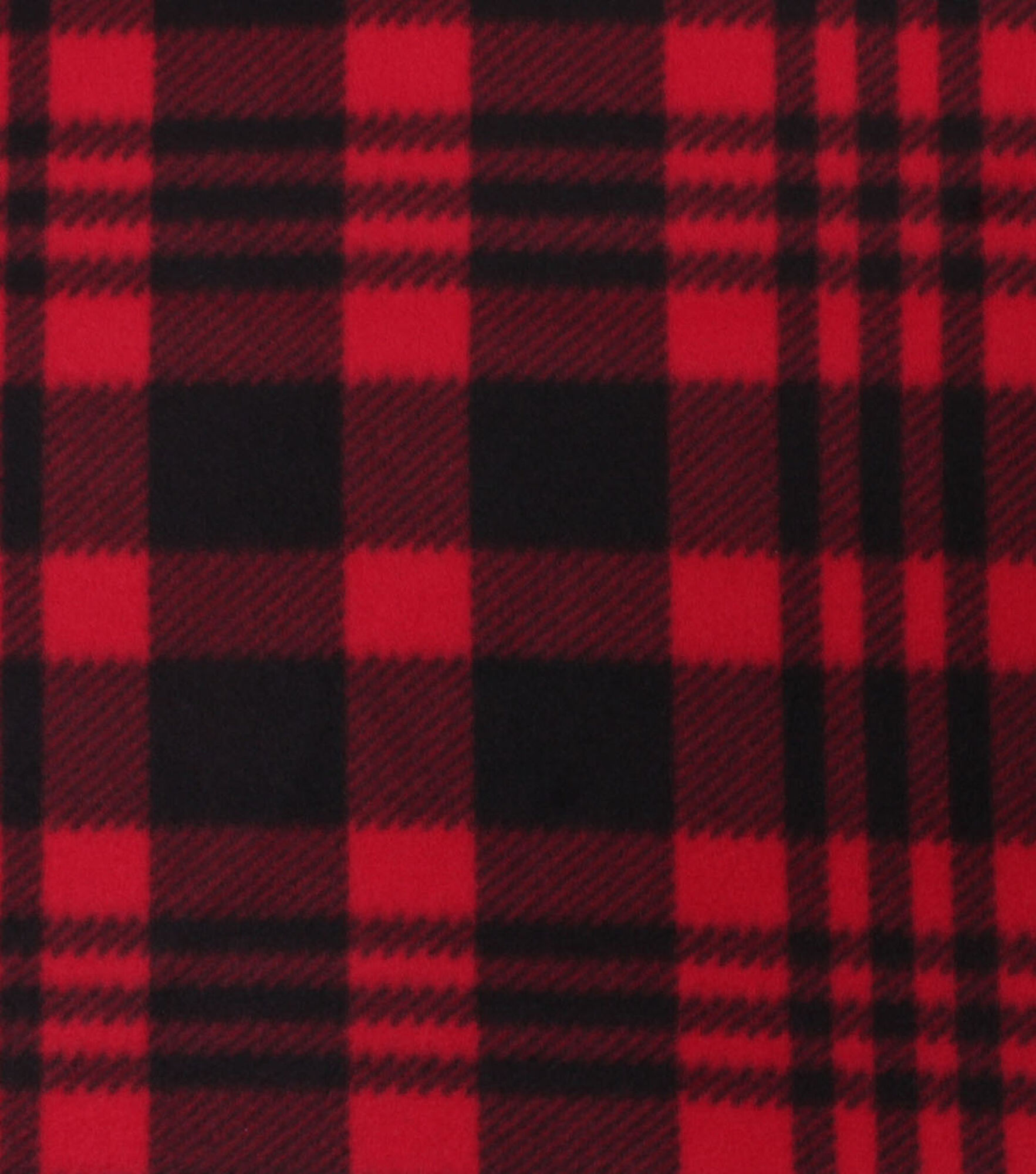 Luke Plaid Blizzard Fleece Fabric, Red And Black, hi-res