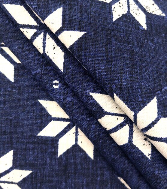 Star On Navy Cotton Canvas Fabric, , hi-res, image 2