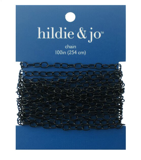 100" Black Nickel Oval Cable Metal Chain by hildie & jo